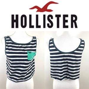 Hollister Crop Top tank blue white small